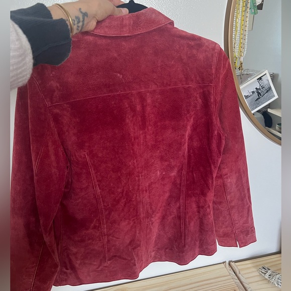 Red Leather Suede Jacket - Picture 5 of 5